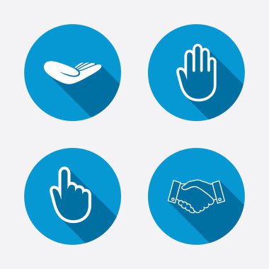 el sıkışma ve buraya tıklayın simgeleri.