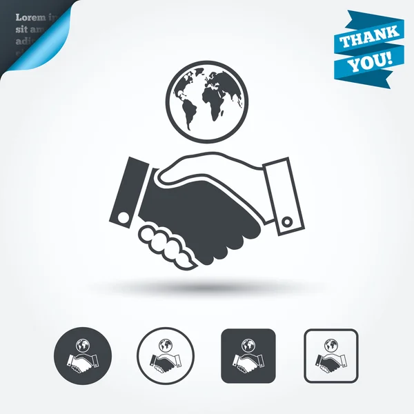 World handshake sign icons — Stock Vector