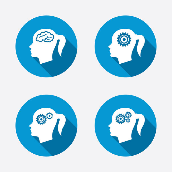 Head with brain icons