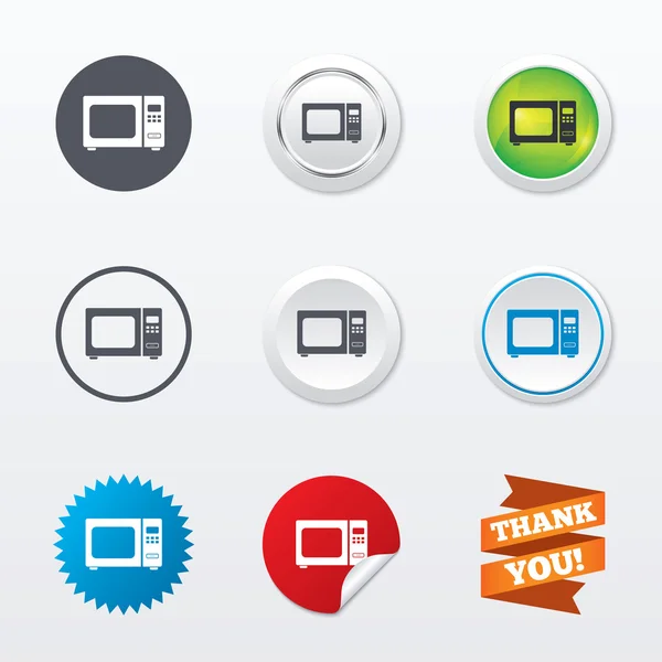 Magnetron oven teken pictogrammen — Stockvector