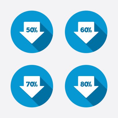 Satılık ok tag simgeleri.