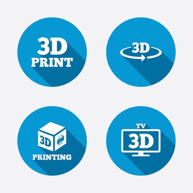 3D teknoloji simgeleri.