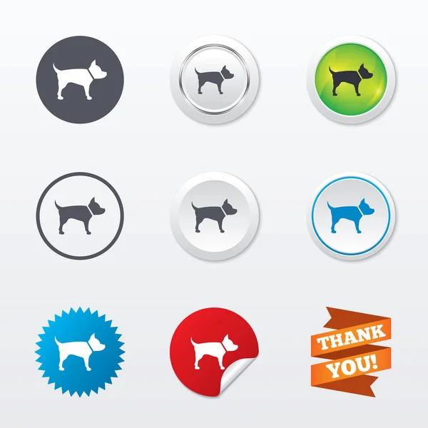 Signo de perro iconos — Vector de stock