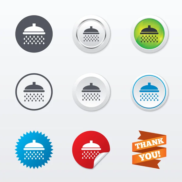 Shower sign icons — Stock Vector