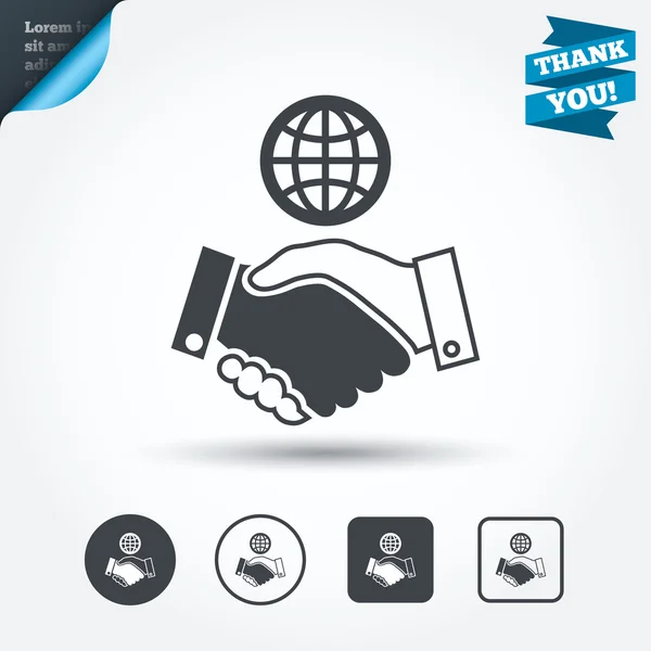 World handshake sign icons — Stock Vector