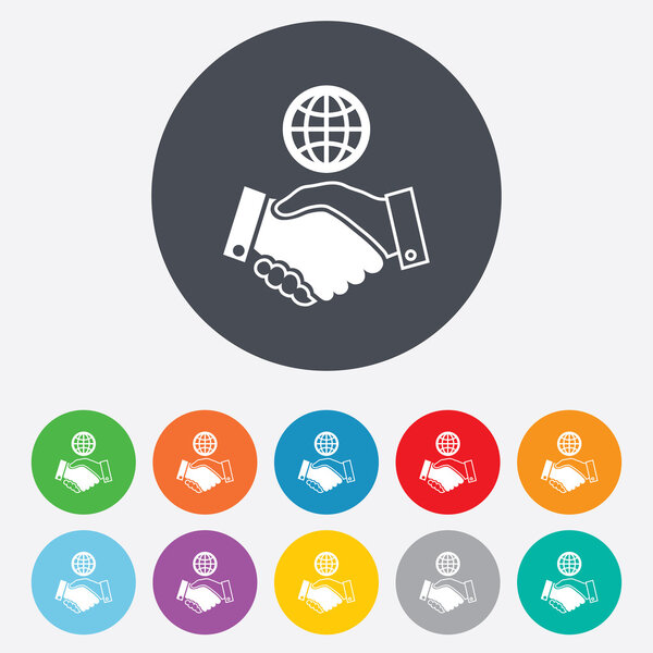 World handshake sign icons