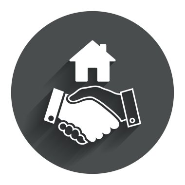 Eve el sıkışma işareti simgesi.