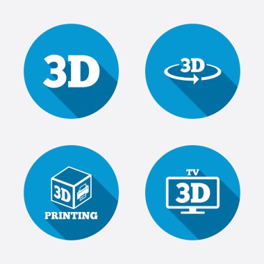 3D teknoloji simgeleri.