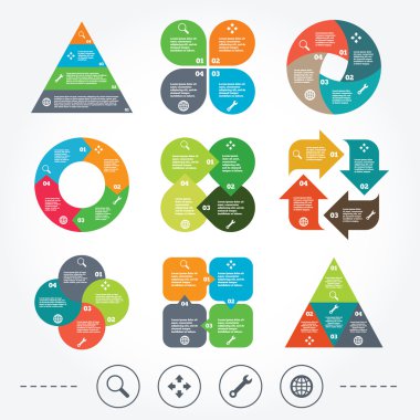 Büyüteç cam ve küre işaretleri.