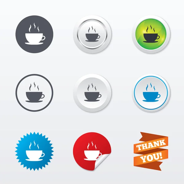 Coffee cup sign icons — Stock Vector
