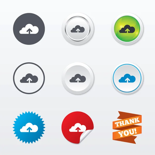 Hochladen zu Cloud-Icons — Stockvektor