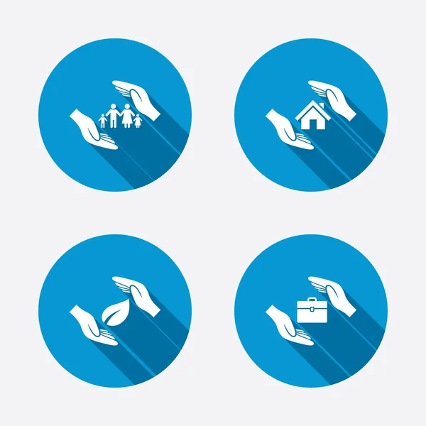 Hands insurance icons. — Stock Vector