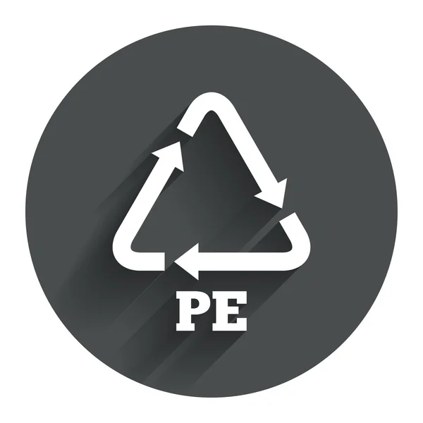 PE polyethyleen teken pictogram. — Stockvector