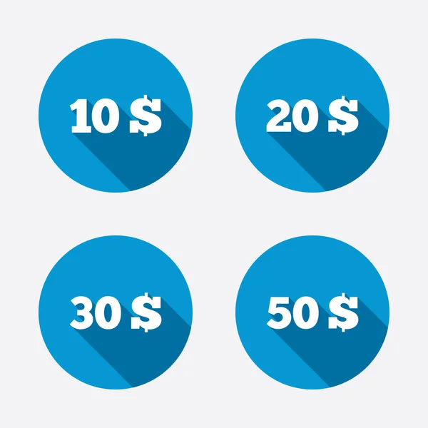 Argent en dollars icônes . — Image vectorielle