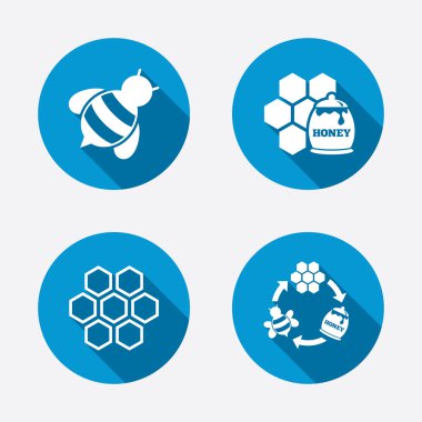 Petek hücreleri arılar sembolleri ile