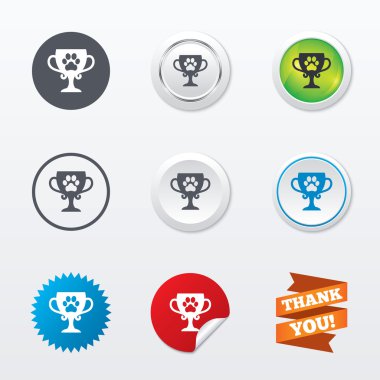 Kazanan evcil hayvan Kupası işareti simgeleri