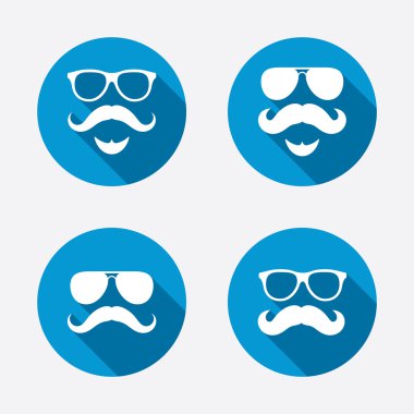 Bıyık ve gözlük simgeler.