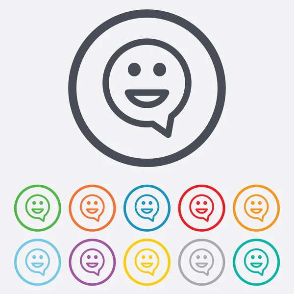 Happy face speech bubble symbols — Stock Vector