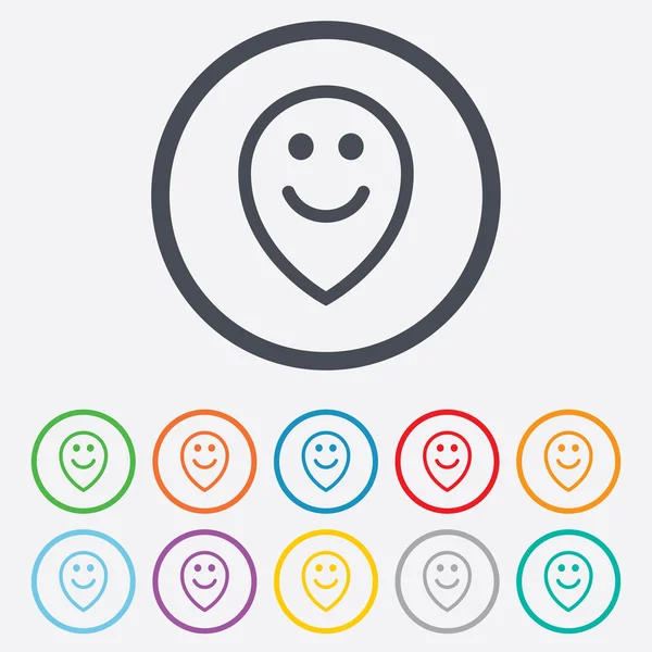 Mutlu yüz harita işaretçi sembolleri