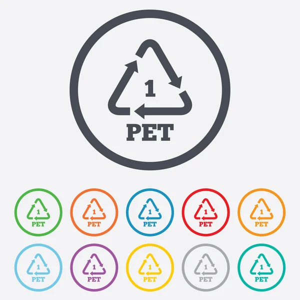 PET 1 icon. Polyethylene terephthalate. — Stock Vector