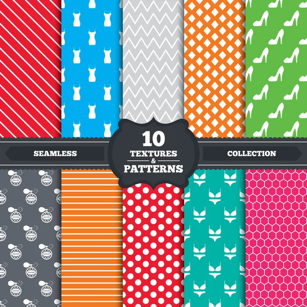 Seamless patterns and textures. — Stock Vector