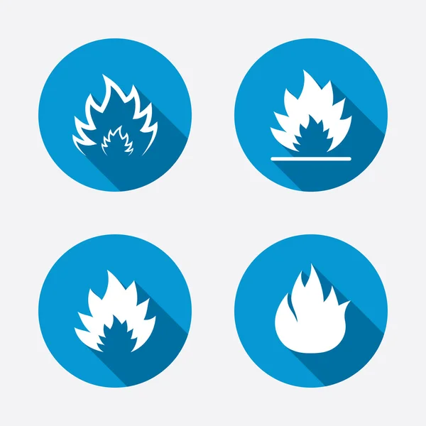 Fuego llama iconos . — Vector de stock