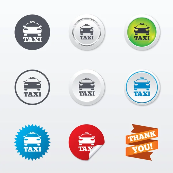 Taxi car sign icons — Stock Vector