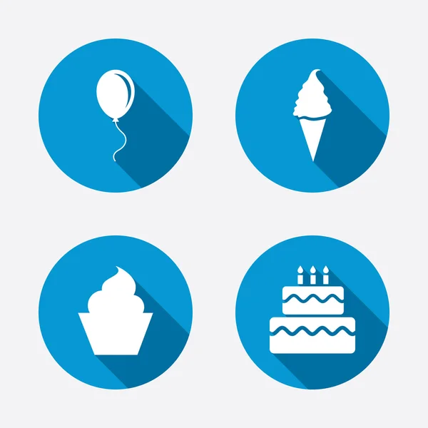 Verjaardagsfeest pictogrammen. — Stockvector