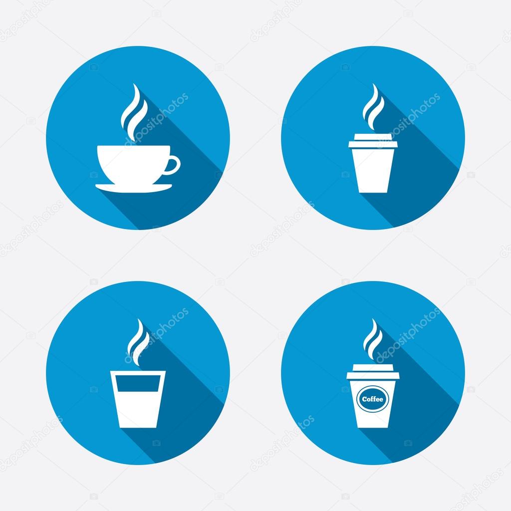 Hot drinks glasses symbols.