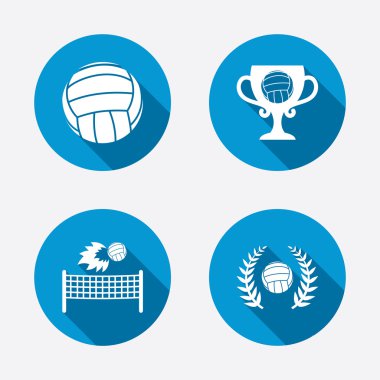 Voleybol ve net simgeler.