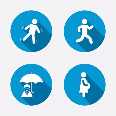 Şemsiye ile iş adamı. İnsan çalışan sembolü.