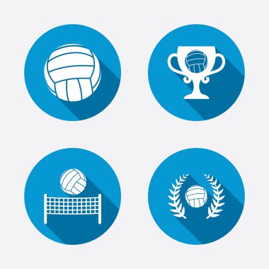 Voleybol ve net simgeler.