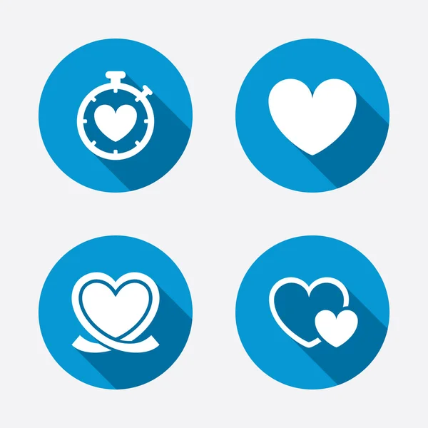 Iconos de la cinta del corazón — Vector de stock