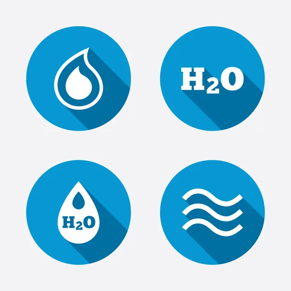 H2o Wassertropfen Symbole. — Stockvektor