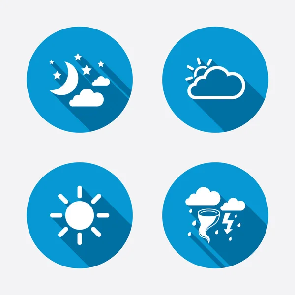 Cloud en zon pictogrammen — Stockvector