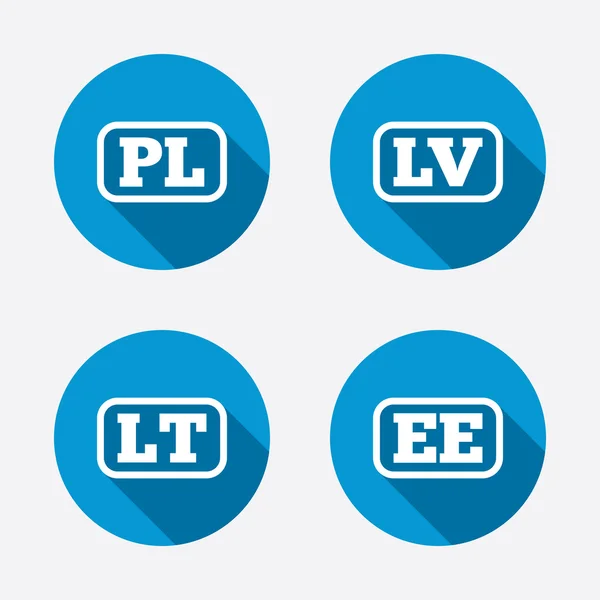 PL, LV, LT and EE translation. — Stock Vector