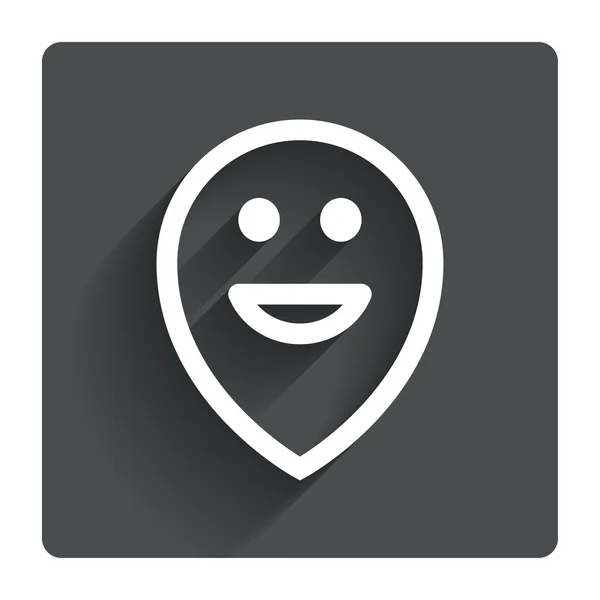 Ponteiro de mapa de rosto feliz — Vetor de Stock