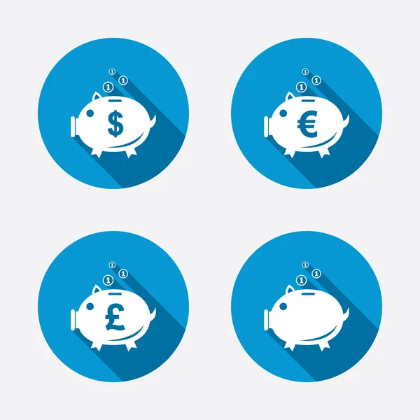 Piggy bank pictogrammen. — Stockvector