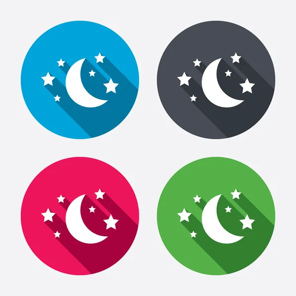 Moon and stars sign icons — Stock Vector