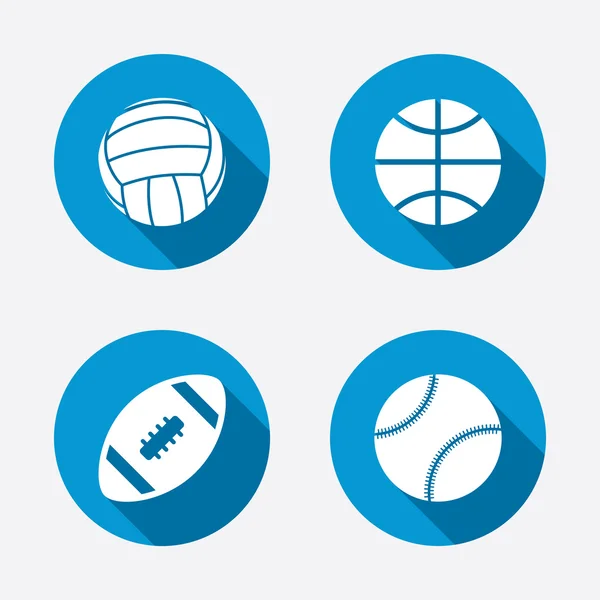 Bolas desportivas. Voleibol, Basquete, Beisebol . —  Vetores de Stock