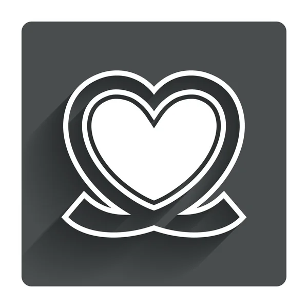 Heart ribbon sign icon. — Stock Vector