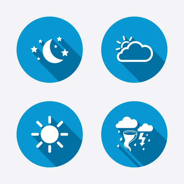 Cloud and sun icons — Stock Vector