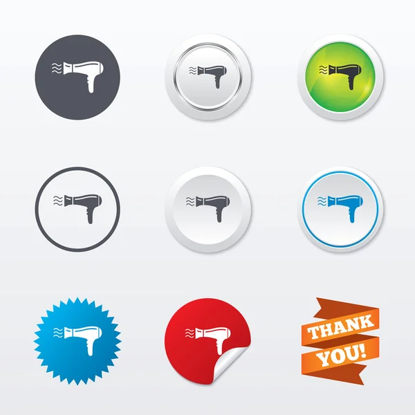 Hairdryer sign icons — Stock Vector