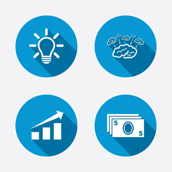 Gráfico com seta, brainstorm . — Vetor de Stock