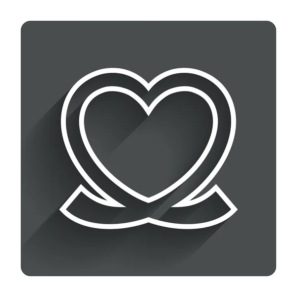 Heart ribbon sign icon. — Stock Vector