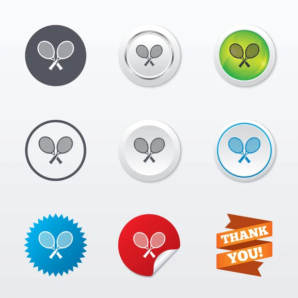 Tennis rackets sign icons — Stock Vector