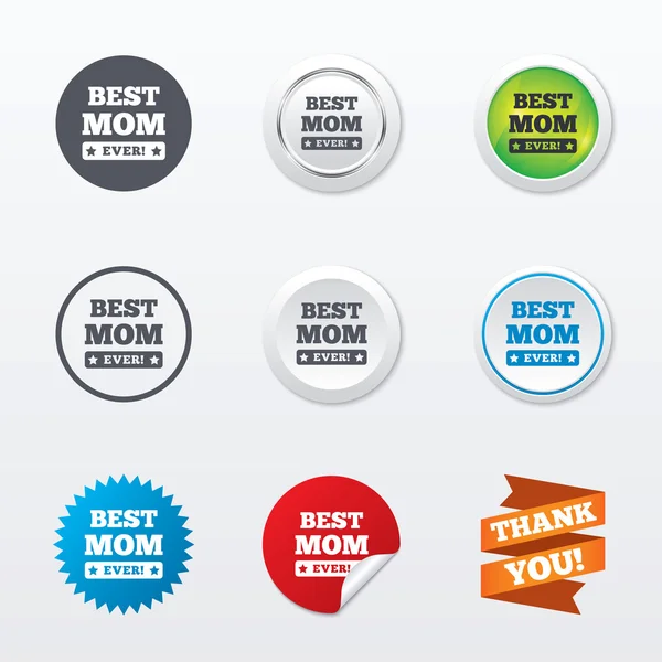 Best mom ever sign icons — Stock Vector