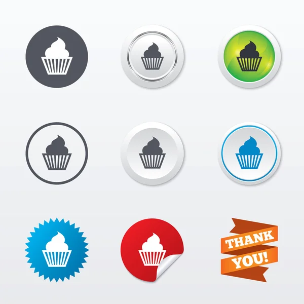 Muffin teken pictogrammen — Stockvector