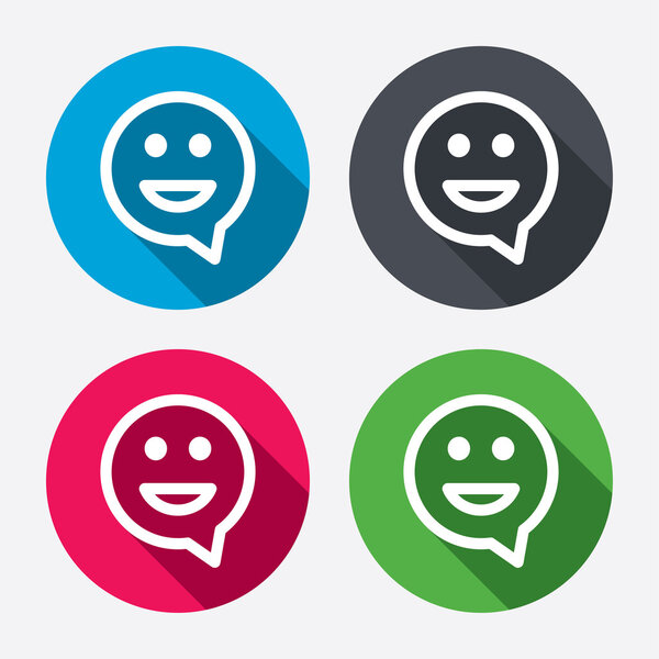 Happy face speech bubbles