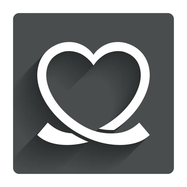 Heart ribbon sign icon. — Stock Vector